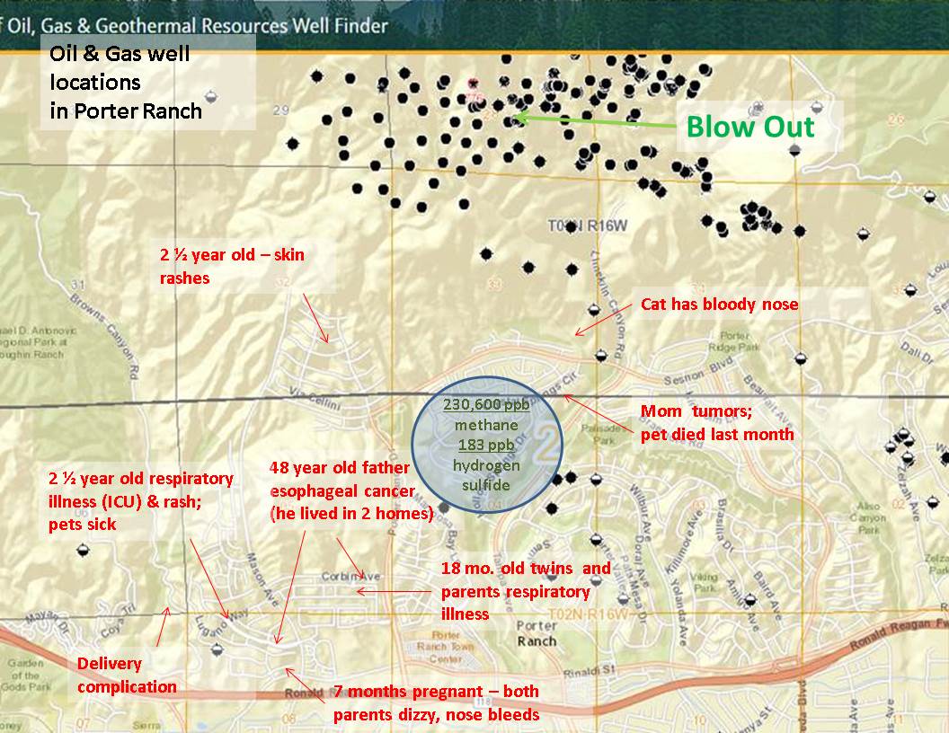 Oil Well Location Compared to Health Problems